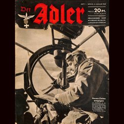 0618	 DER ADLER	 -No.	1	-1942	 vintage German Luftwaffe Magazine Air Force WW2 WWII 