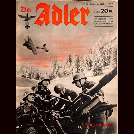 0475	 DER ADLER	 -No.	26	-1940	 vintage German Luftwaffe Magazine Air Force WW2 WWII