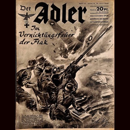 0479	 DER ADLER	 -No.	15	-1940	 vintage German Luftwaffe Magazine Air Force WW2 WWII