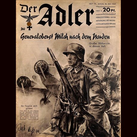 0492	 DER ADLER	 -No.	10	-1940	 vintage German Luftwaffe Magazine Air Force WW2 WWII