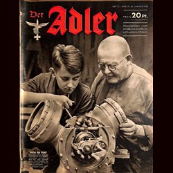 0615	 DER ADLER	 -No.	2	-1942	 vintage German Luftwaffe Magazine Air Force WW2 WWII