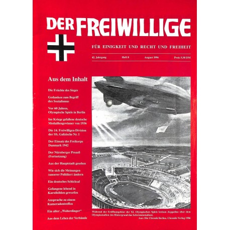 2007181	 No. 	8-1996	 DER FREIWILLIGE - Waffen-SS veteran magazine - 