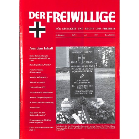 2007190	 No. 	5-1997	 DER FREIWILLIGE - Waffen-SS veteran magazine - 	