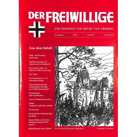 2007191	 No. 	6-1997	 DER FREIWILLIGE - Waffen-SS veteran magazine - 	