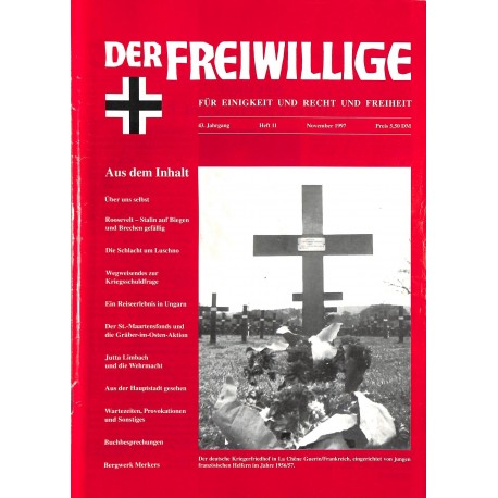 2007195	 No. 	11-1997	 DER FREIWILLIGE - Waffen-SS veteran magazine - 	