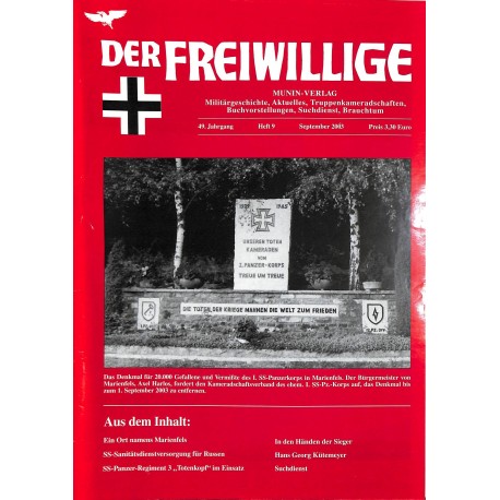 2007236	 No. 	9-2003	 DER FREIWILLIGE - Waffen-SS veteran magazine - 