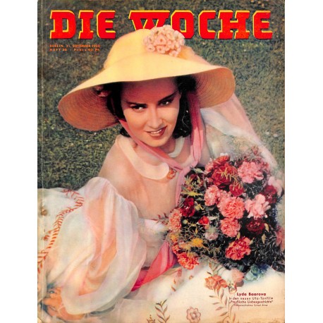 2635	 DIE WOCHE	-No.	38-1938		 WWII magazine - 	Lyda Barova UFA movie star, Zeppelin Graf Zeppelin, Helsinki Olympic Games 