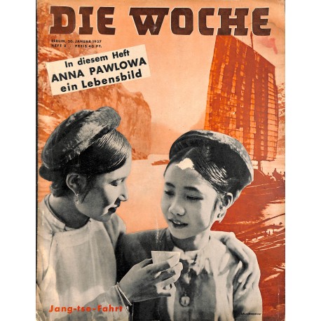 2703	 DIE WOCHE	-No.	3-1937		 WWII magazine - 	Anna Pawlowa, Jang-tse China	, 42 pages,	,german illustrated magazine