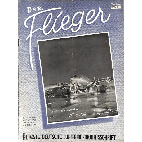 2760	 DER FLIEGER	-No.	10/11-1950	-	WWII german aviation magazine 	 content:	airplanes, technic, advertisments	