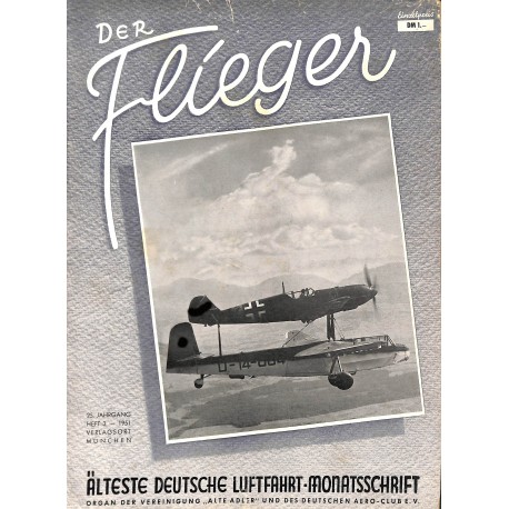 2772	 DER FLIEGER	-No.	12-1951	-	WWII german aviation magazine 	 content:	the cover shows No. 3-1951, but it is No. 12-1951, !!!