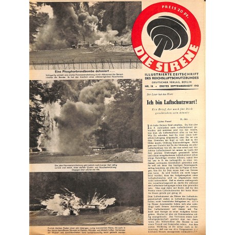 2841	 DIE SIRENE	 No.	 18-1943	- Reichsluftschutzbund - RLB - Luftschutz magazine civil protection, firefighting, air raids