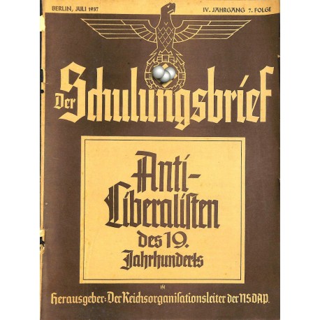 6428	 DER SCHULUNGSBRIEF	 No. 7	-1937	-	4th year, July	Anti-Liberalisten des 19.Jahrnuderts: Immanuel Kant