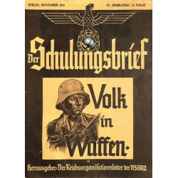 6435	 DER SCHULUNGSBRIEF	 No. 11	-1937	-	4th year, November	Volk in Waffen: Langemarck, Der Weltkrieg 1.Teil