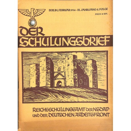 6566	 DER SCHULUNGSBRIEF	 No. 	No. 2	-1936	-	3rd year, February	Vorkämpfer der Nationalwirtschaft